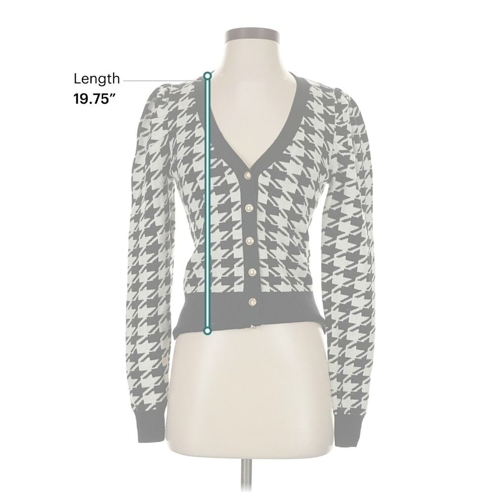 Generation Love Womens Black White Houndstooth Cardigan Sweater Size Small - Picture 4 of 13